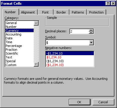 Cell Formats