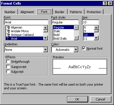 Cell Formats